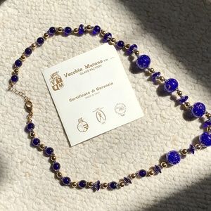 Certified Vecchia Murano Glass Necklace